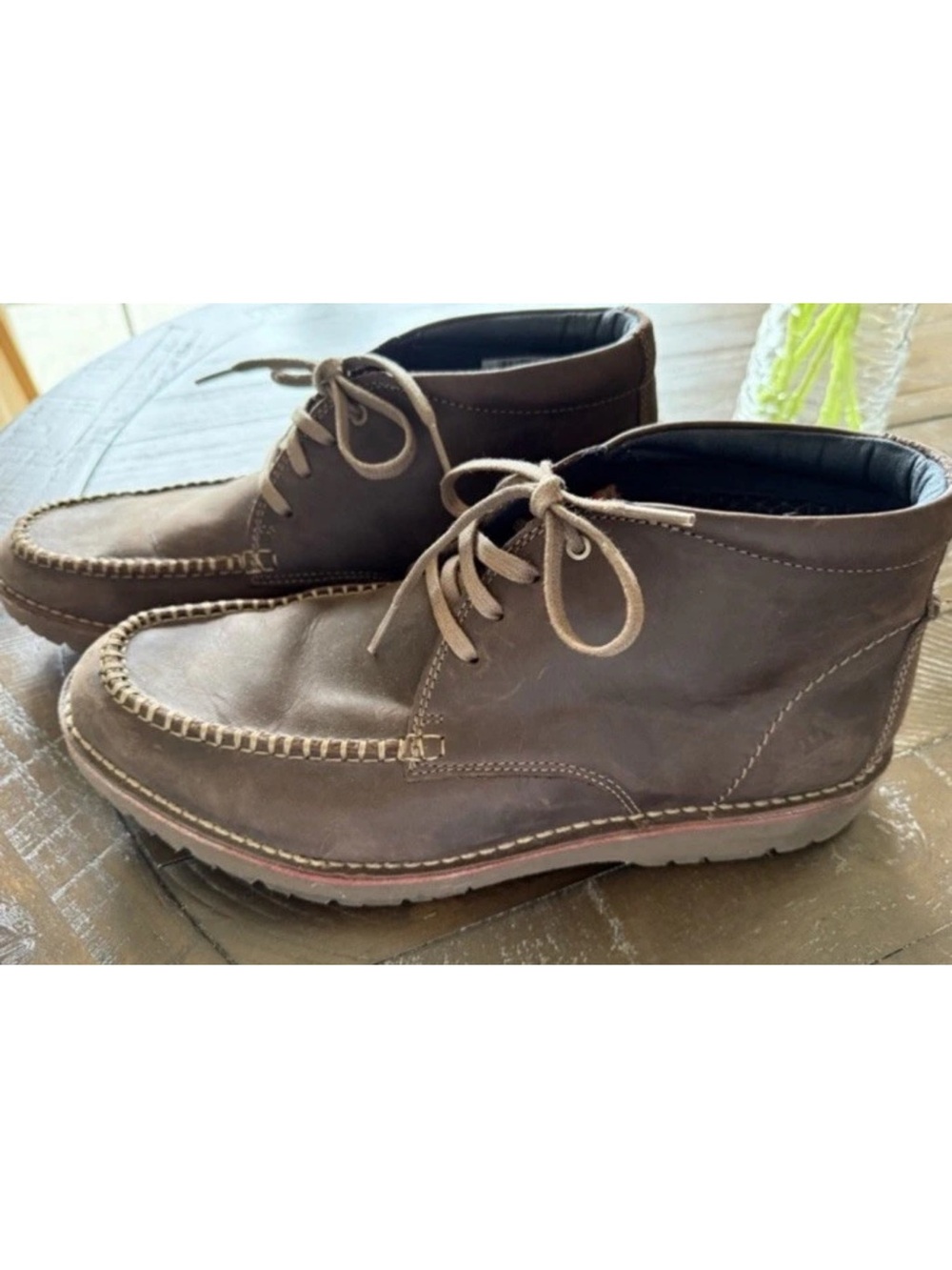 CLARKS Vargo Leather Boots Chukka Dark Brown Men’s Size 11.5 utility preppy